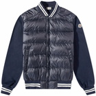 Moncler Men's Varsity Down Jacket in Navy