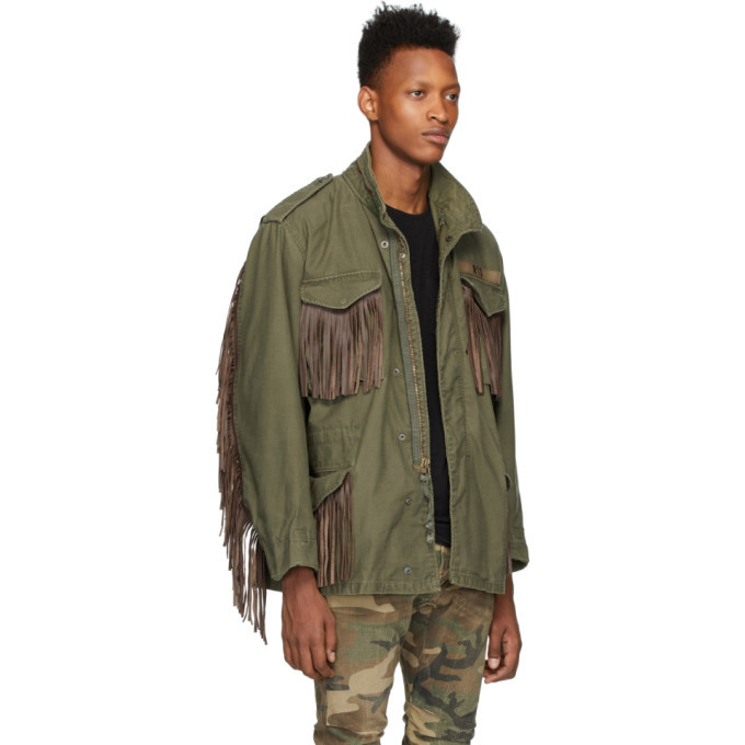 R13 Green Repurposed Fringe M65 Jacket R13