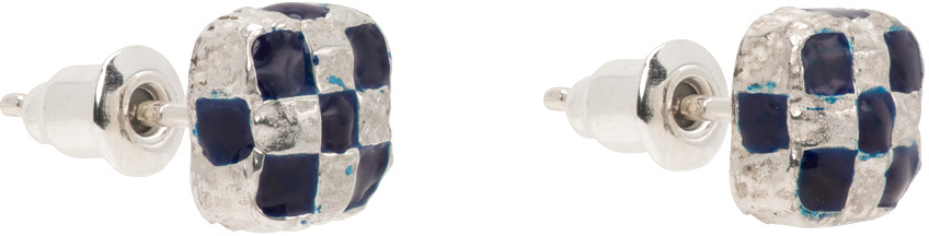 MAPLE Silver & Navy Davie Earrings