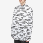 Vetements Men's Stamped Logo Shirt in White/Black