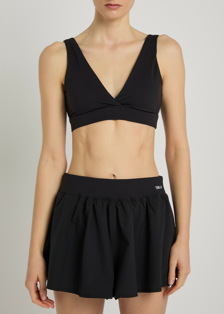 Tala Dayflex V-neck Stretch-jersey Sports bra Black