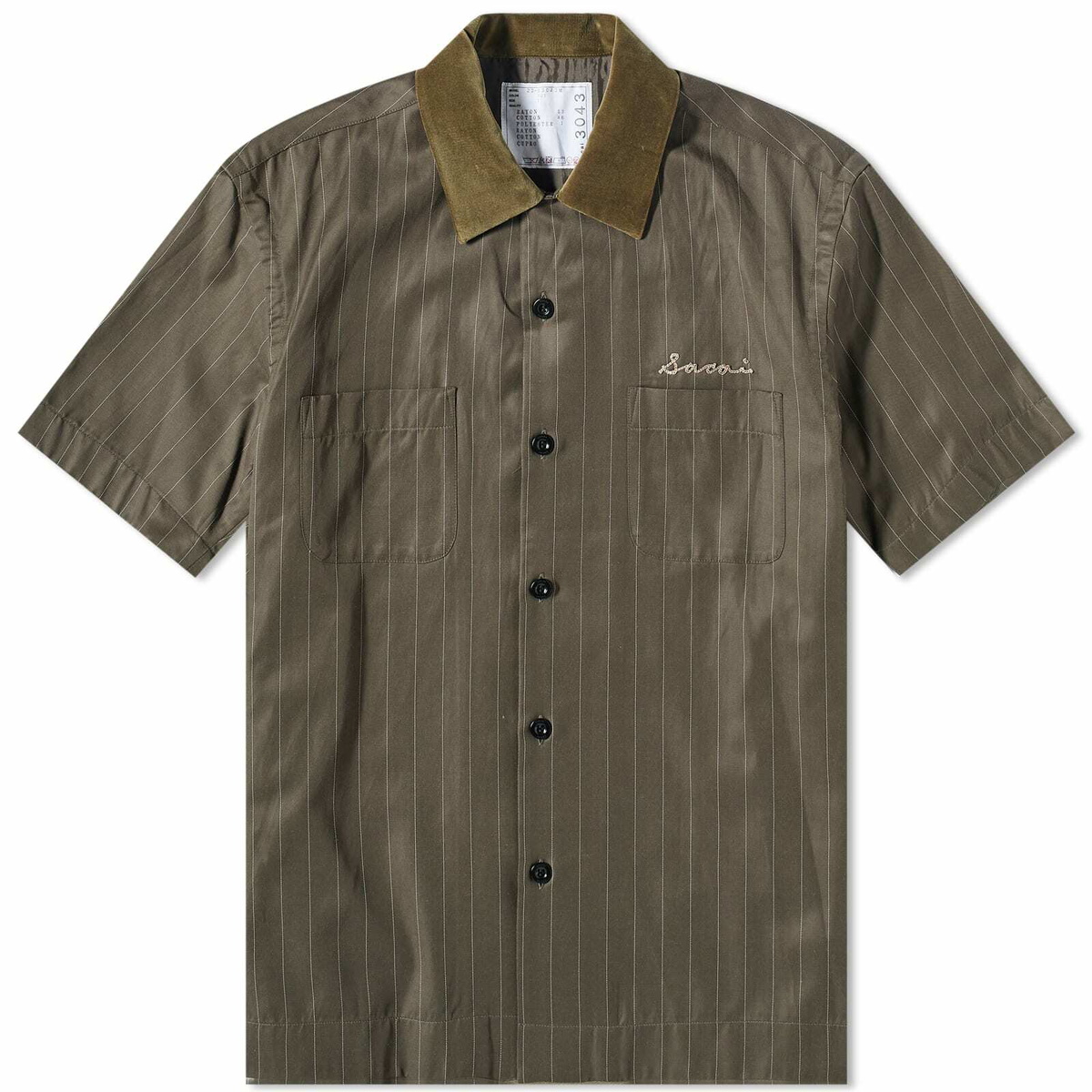 Sacai サカイ　bowling shirt サイズ1 Sacai ボーリングシャツ - BLACK | FWRD