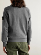 Stone Island - Logo-Appliquéd Garment-Dyed Cotton-Jersey Sweatshirt - Gray