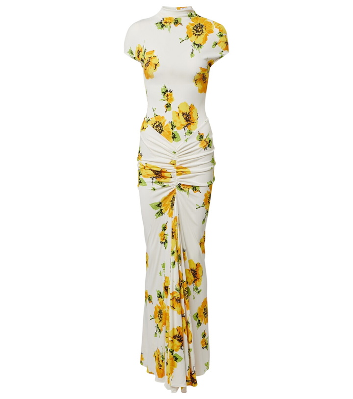 Photo: Alaïa Floral ruched jersey maxi dress