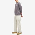 Danton Men's Long Sleeve Stripe Logo T-Shirt in Charcoal/White