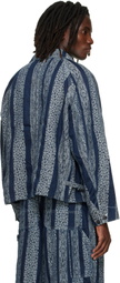 NEEDLES Navy Python Jacquard Short Denim Jacket