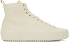 Jil Sander Off-White Vulcanized High-Top Sneakers