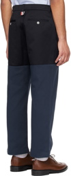 Thom Browne Black & Navy Paneled Trousers