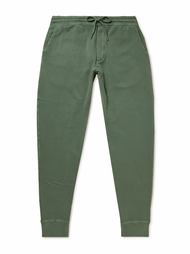 Photo: TOM FORD - Tapered Garment-Dyed Cotton-Jersey Sweatpants - Green