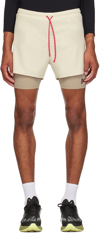 Photo: District Vision Beige Layered Shorts
