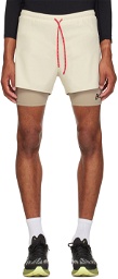 District Vision Beige Layered Shorts