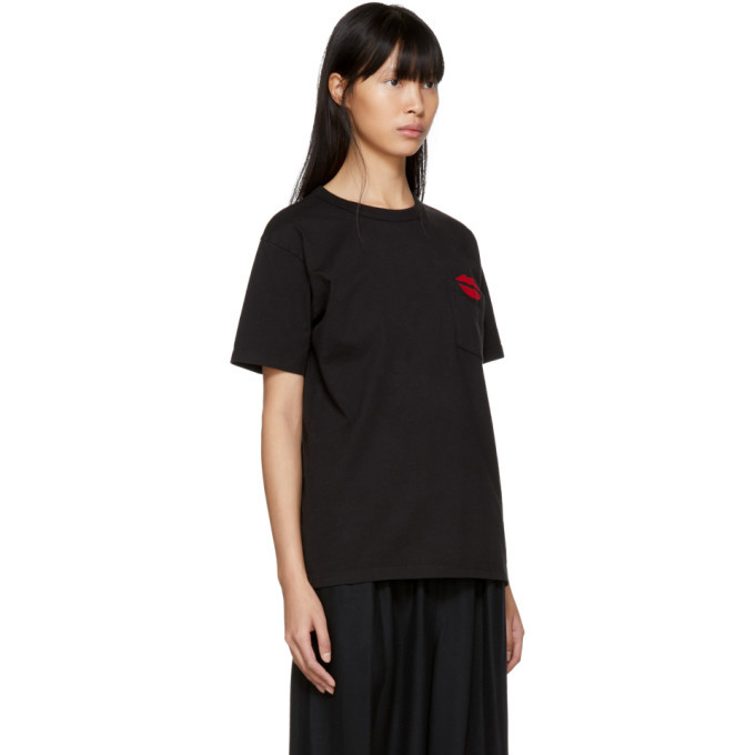 Bianca Chandon Black NYC Lips Pocket T-Shirt Bianca Chandon