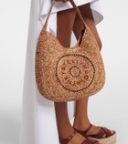 Stella McCartney Logo Small raffia shoulder bag