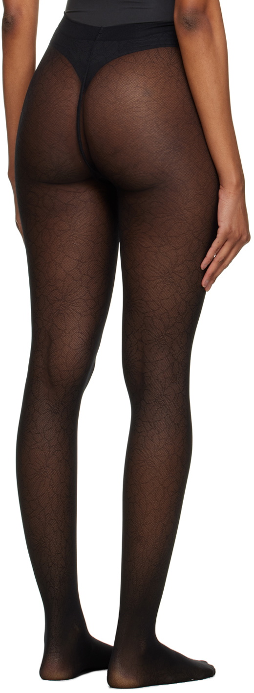 Floral jacquard tights in black - Wolford