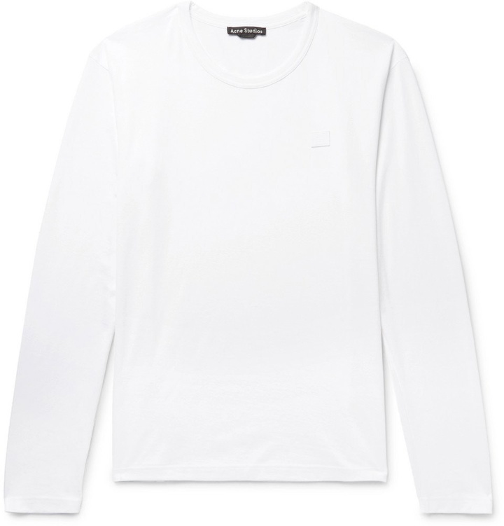 Photo: Acne Studios - Nash Appliquéd Cotton-Jersey T-Shirt - White