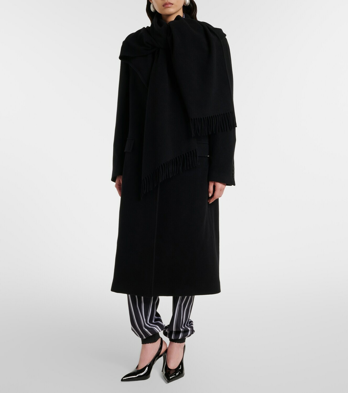 The Attico Scarf-detail wool and cashmere coat