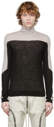 Rick Owens Black & Grey Block Turtleneck