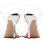 Gianvito Rossi Transparent & Silver Cher Heeled Sandals