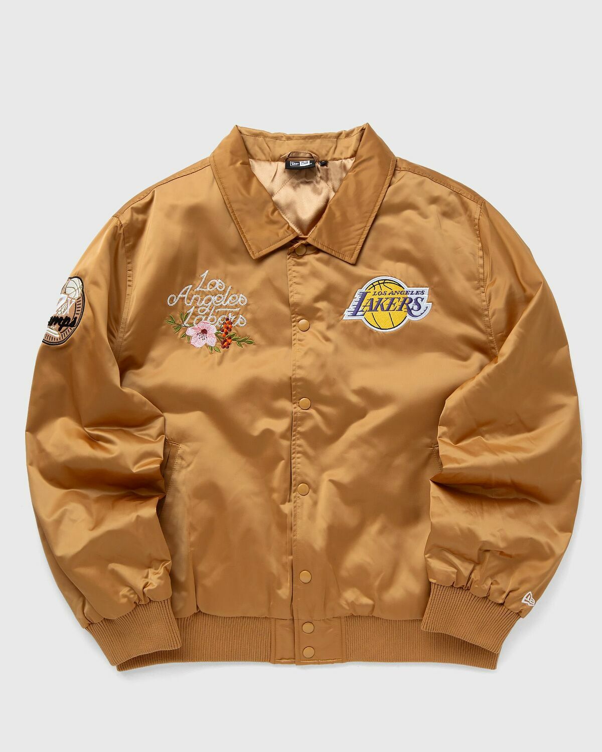 New Era NBA FLORAL SATIN JACKET LOS ANGELES LAKERS Brown Mens