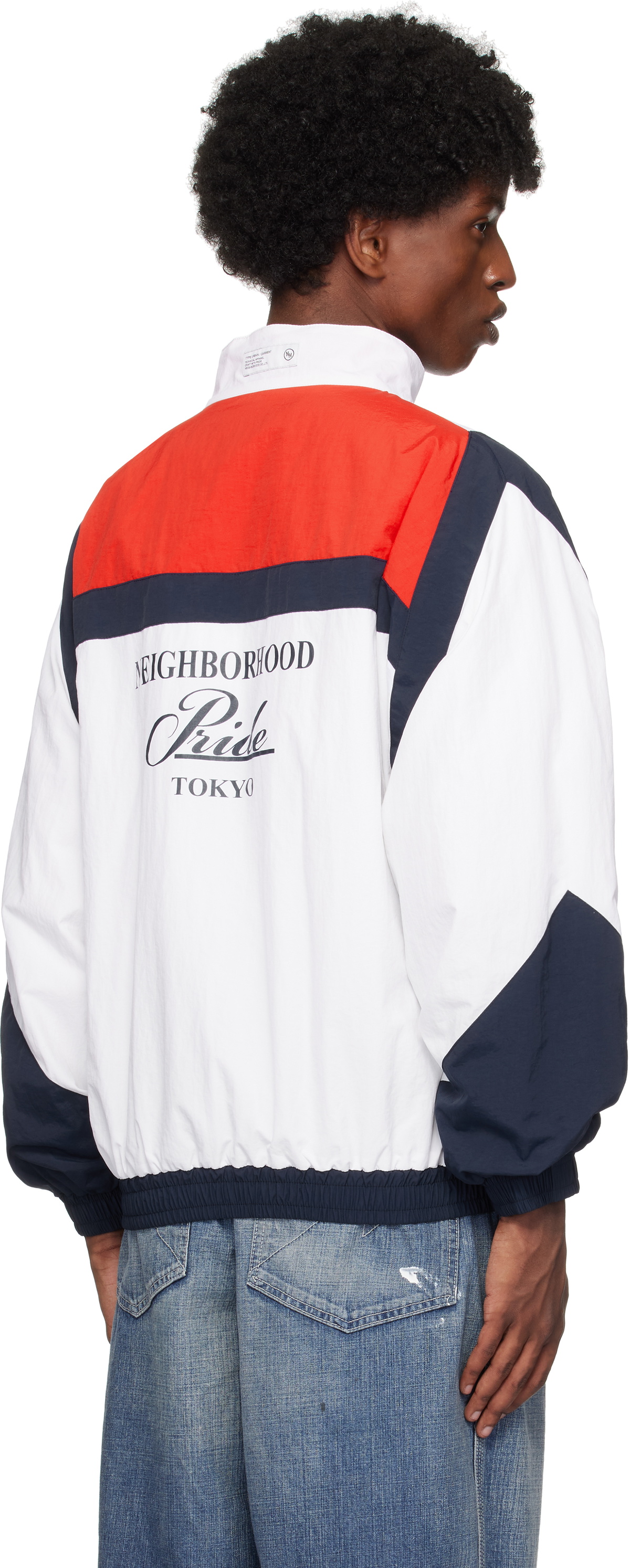 Lサイズ／NEIGHBORHOOD／ TRACK JACKET MOD Neighborhood White & Navy Mod Track Jacket Neighborhood