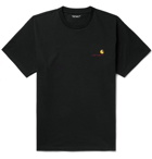 Carhartt WIP - American Script Logo-Embroidered Cotton-Jersey T-Shirt - Black