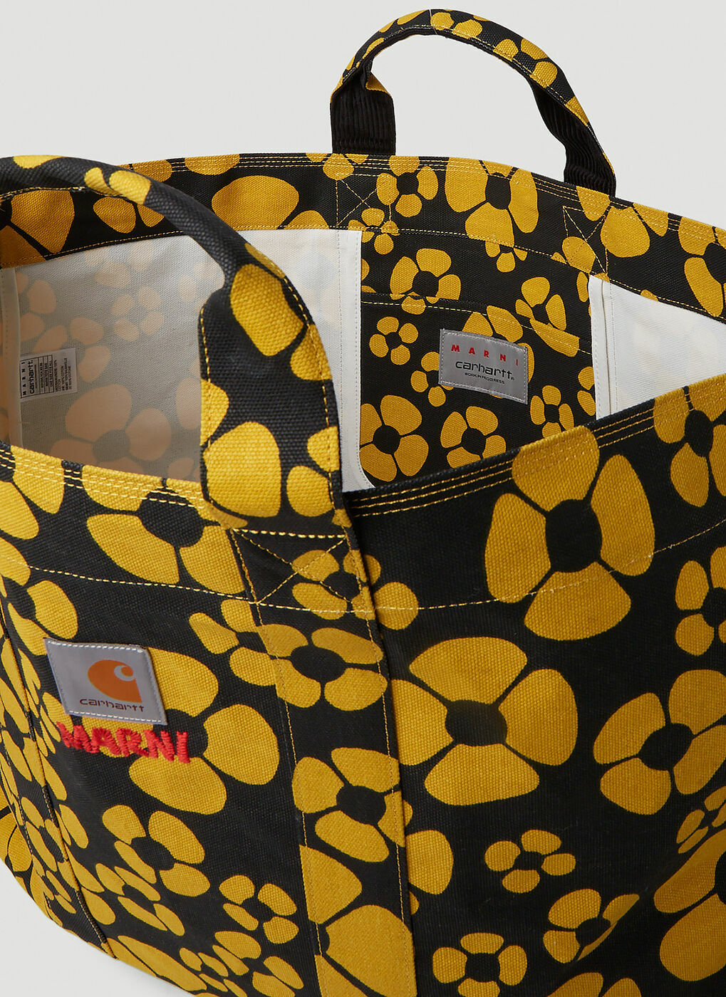 Marni x Carhartt - Floral Print Tote Bag in Black