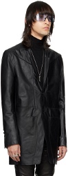 Rick Owens Black Lido Leather Jacket