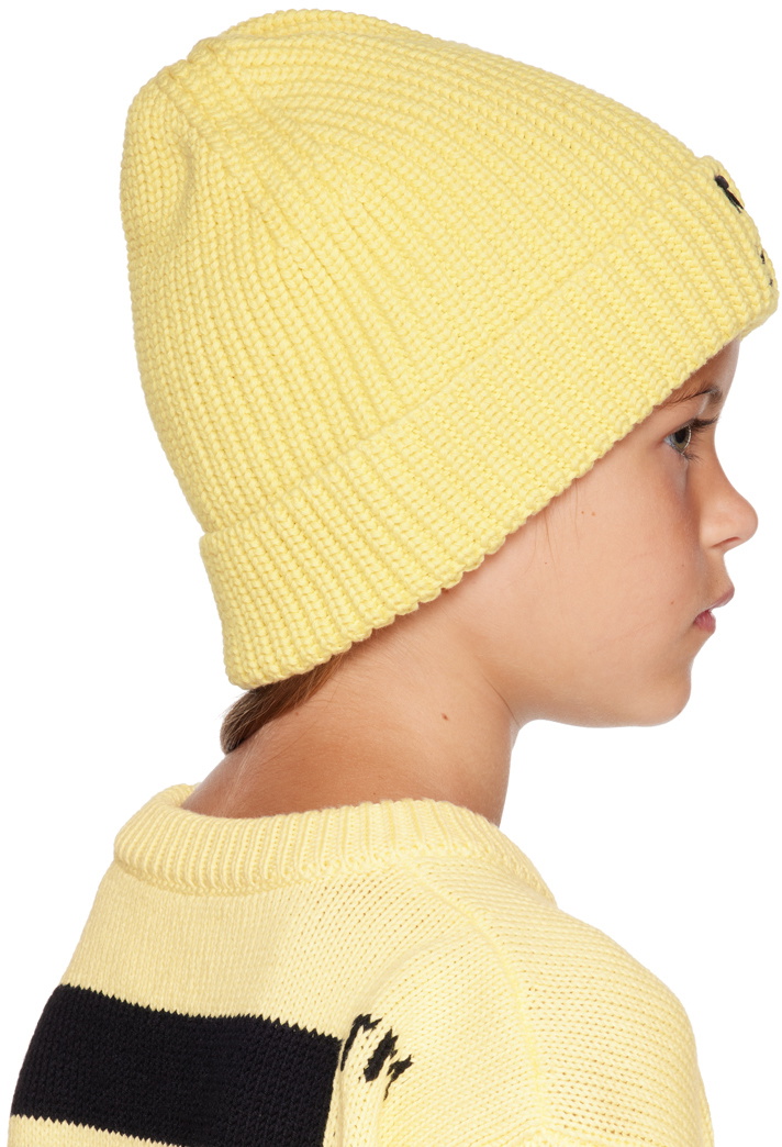 Logo Cotton Beanie in Yellow - Off White Kids