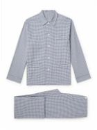 Anderson & Sheppard - Checked Brushed Cotton-Flannel Pyjama Set - Blue