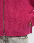 Cole Buxton EMBROIDERED RIB KNIT ZIP THROUGH pink Mens Pullovers/Zippers & Cardigan