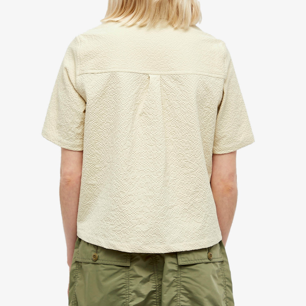 Howlin by Morrison Women's Howlin' Short Sleeve Seersucker Cocktails For The Girls Plea in Ecru