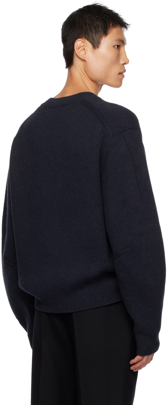 Recto Navy V-Neck Sweater
