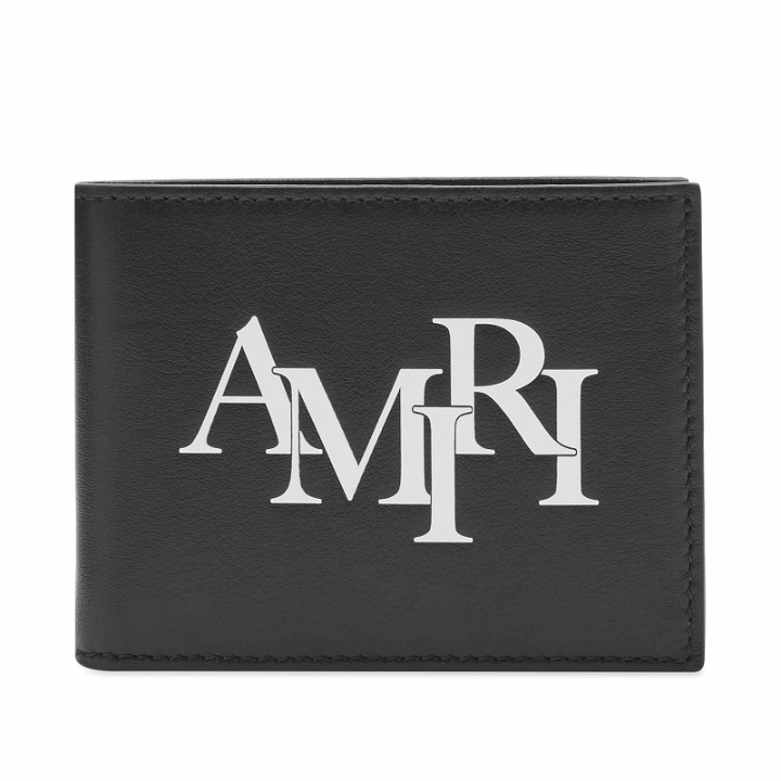 Photo: AMIRI Men's Staggered Logo Bifold Wallet in Black