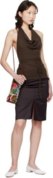 Cordera Brown Handmade Beaded Peonia Bag