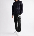 BURBERRY - Tapered Printed Loopback Cotton-Jersey Sweatpants - Black