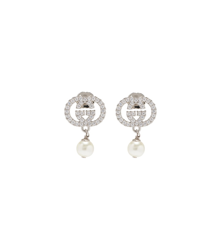 Photo: Gucci Interlocking G embellished drop earrings