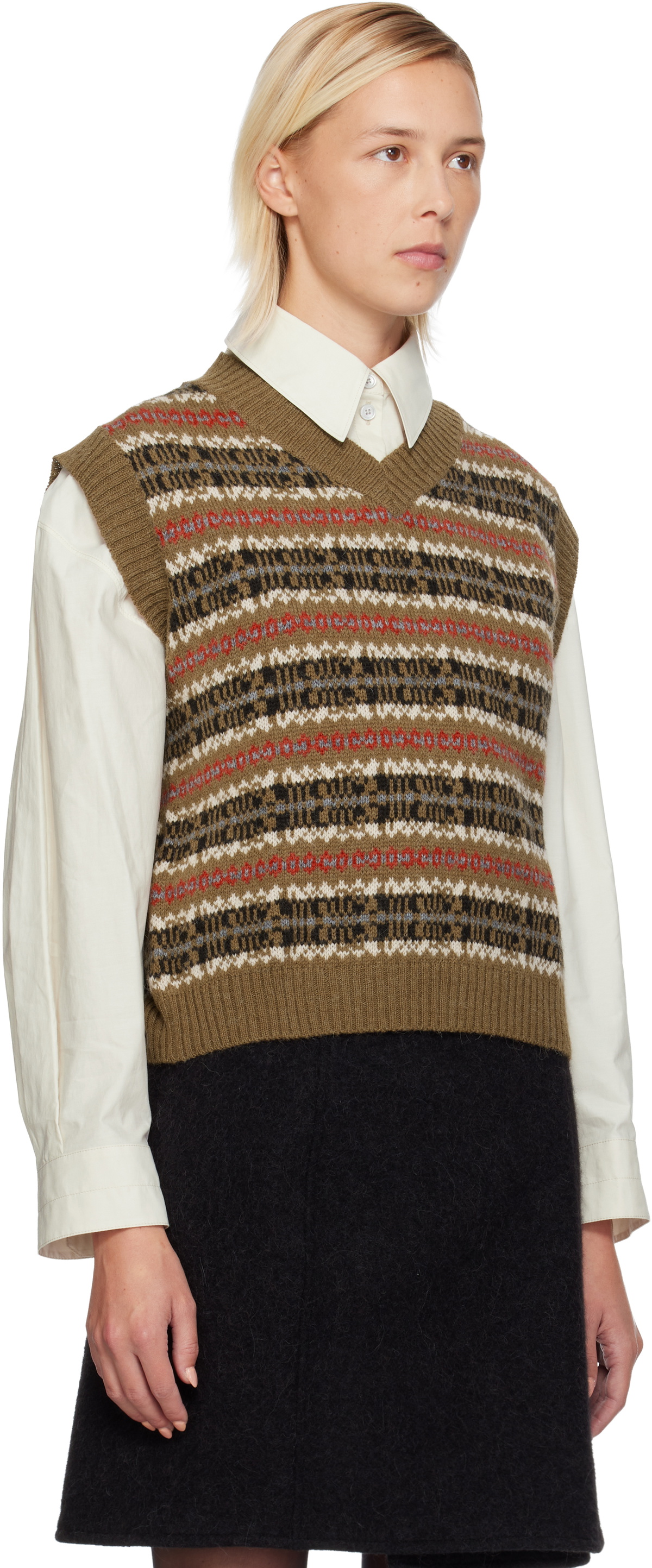 Weekend Max Mara Brown Fleres Jacquard Vest