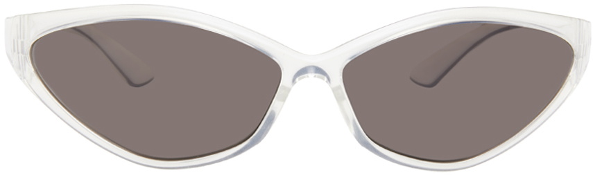 Balenciaga Gray 90s Oval Sunglasses Balenciaga