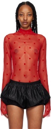 Givenchy Red 4G Bodysuit