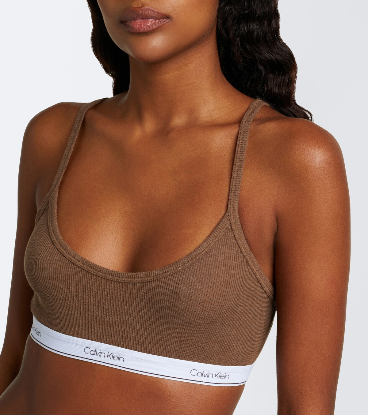 Calvin Klein Collection Sienna ribbed-knit cotton-blend bralette