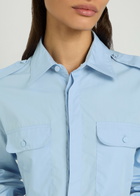 Aaron Esh Military Cotton-poplin Shirt Blue