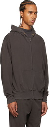 Les Tien Grey Lightweight Zip Hoodie