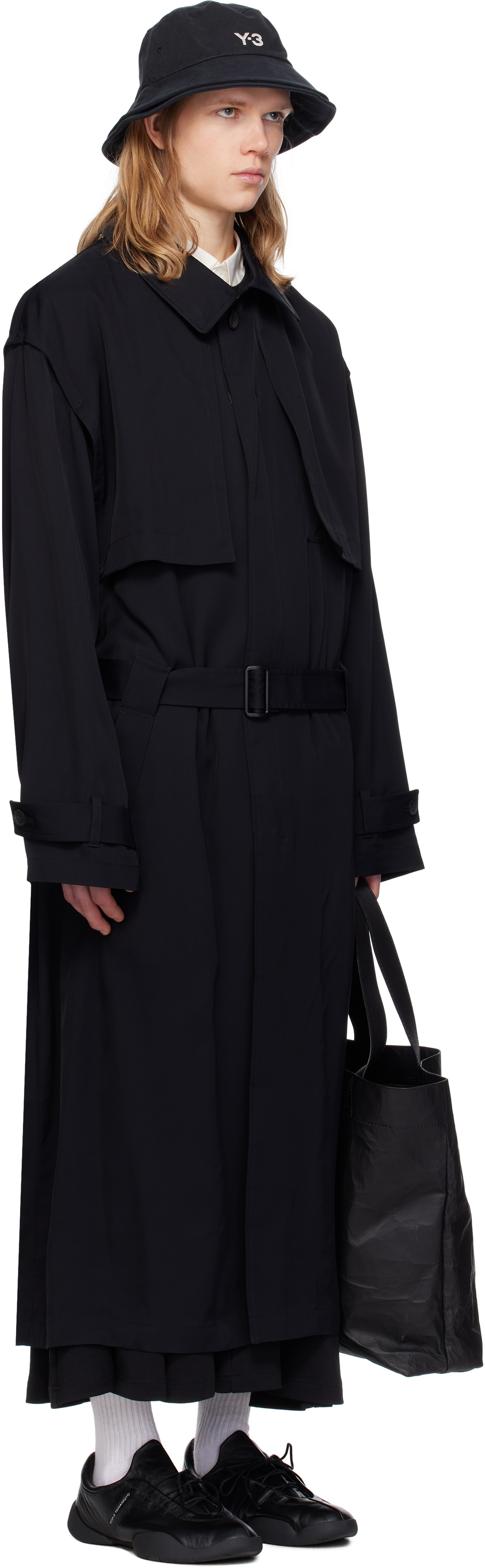 Y-3 Black Twill Coat
