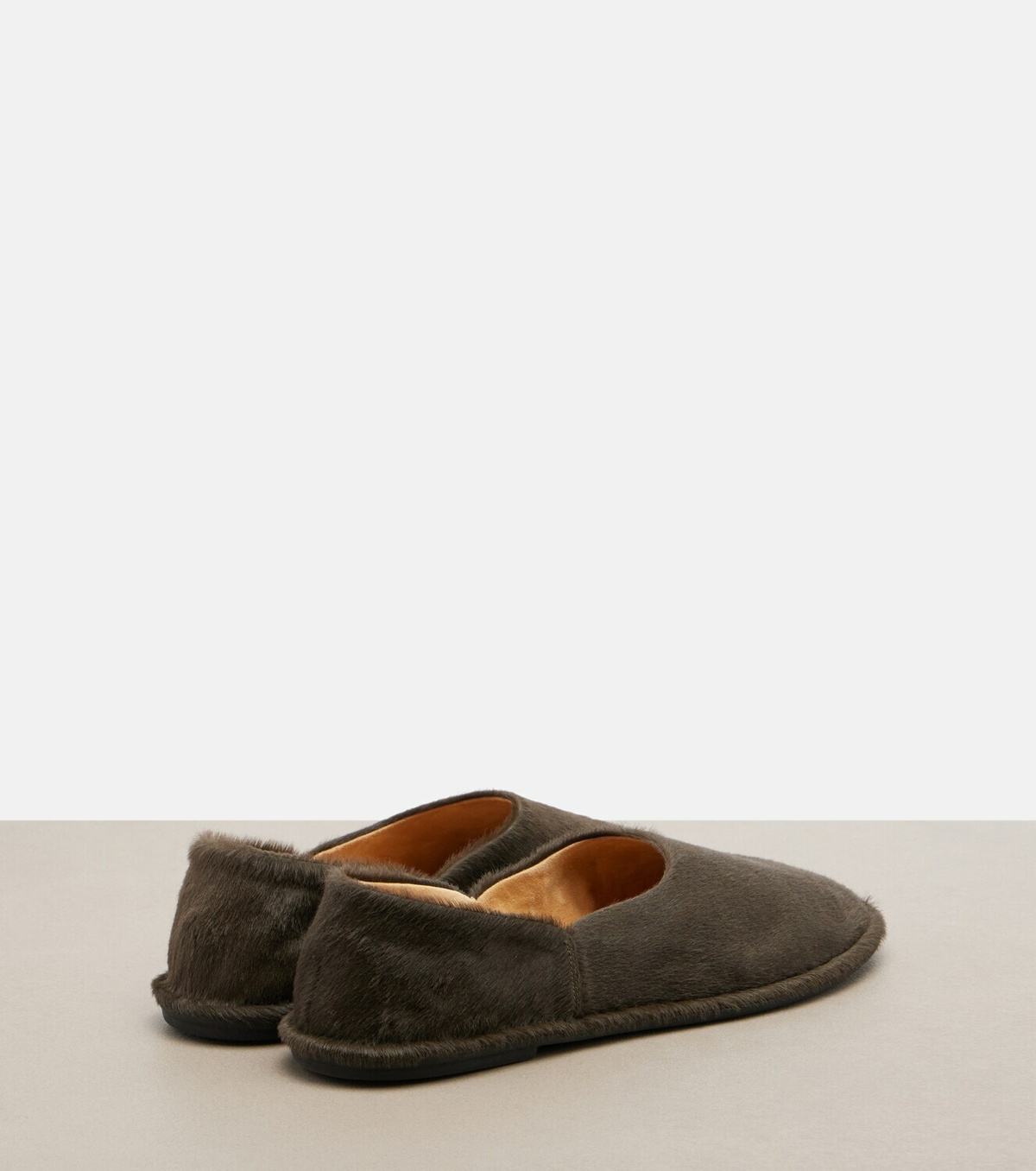 The Row Canal calf hair slip-on shoes
