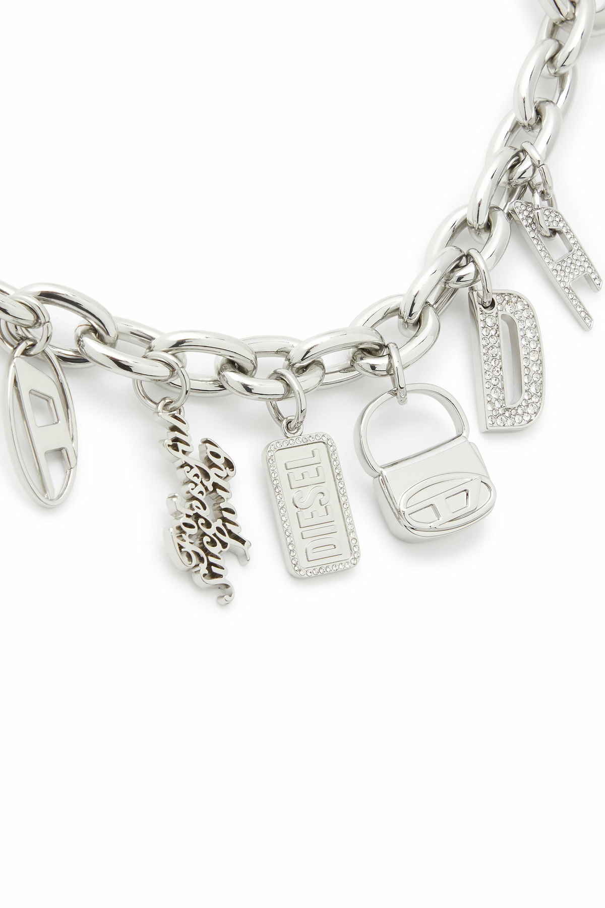Diesel Charm detachable chain - Charms and Keyrings Womens in Silver