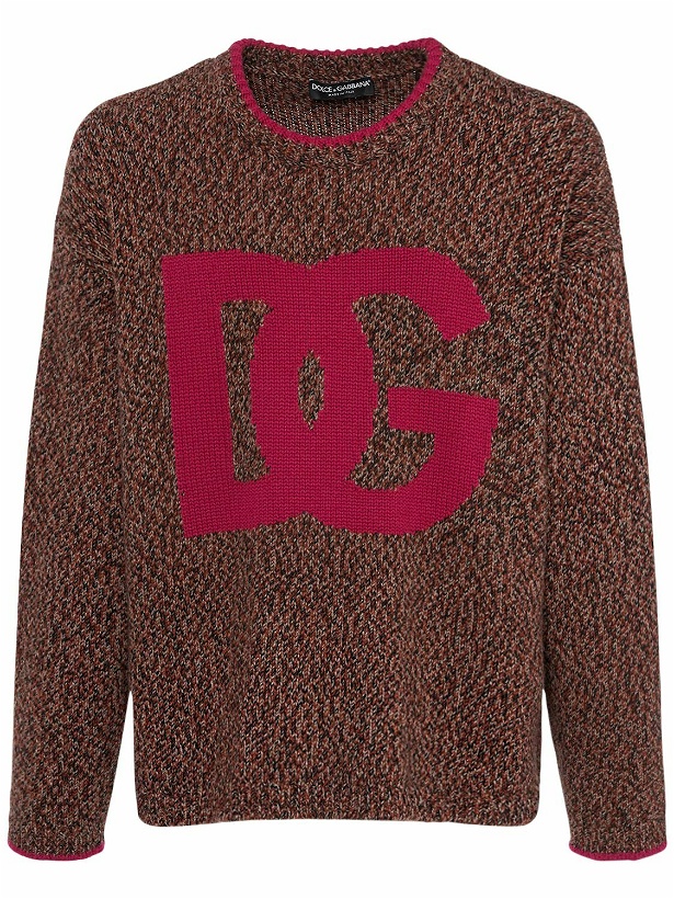 Photo: DOLCE & GABBANA - Logo Intarsia Wool Sweater