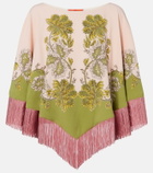 La DoubleJ Swathe Placée reversible satin poncho