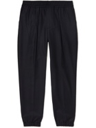 LORO PIANA - Tapered Wool and Cashmere-Blend Drawstring Trousers - Blue