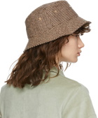 Stüssy Beige & Brown Wool Check Big Stock Bucket Hat