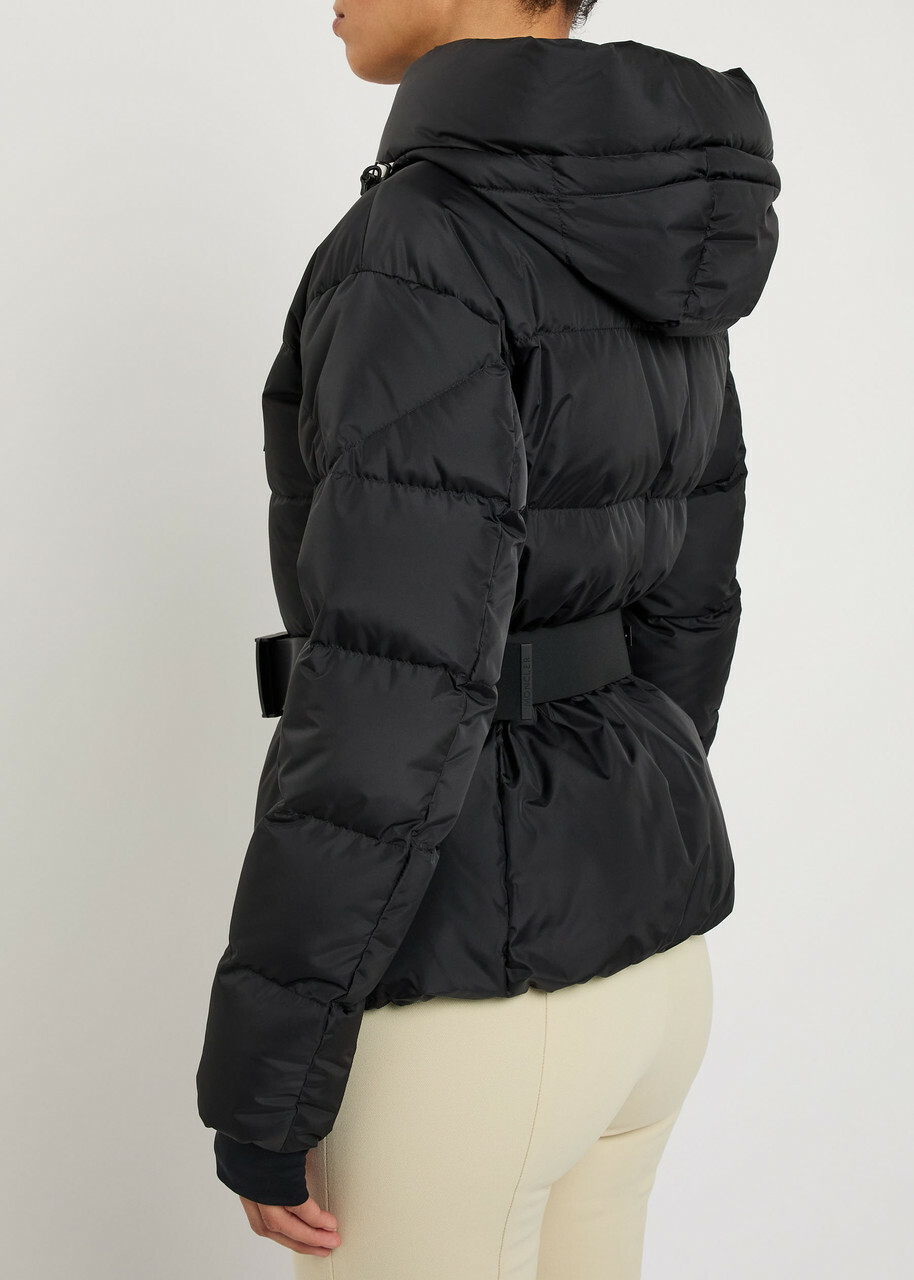 Moncler Bouquetin Belted Padded Shell Jacket Black